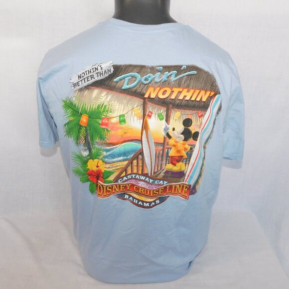Disney Cruise Line Castaway Cat Bahamas Mens XL T Shirt Doin Nothin Mickey Mouse - Picture 1 of 9